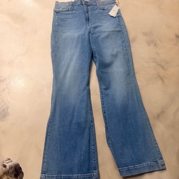 Denim - NWT 7FAM Dojo Wide Leg Ultra High Rise Jeans Fig Leaf Sz 33